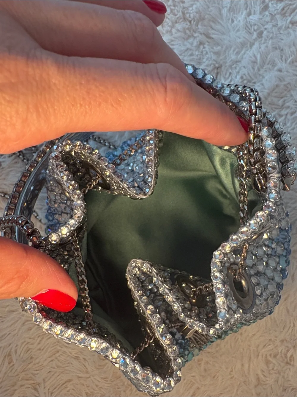 Jimmy Choo rare Crystal Ombre Bucket Bag with Rhinestone Handle - Picture 4 of 7